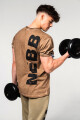 Pánské tričko Nebbia  Washed-off Cotton T-shirt MAX OUT Light Brown M - thumb (2)