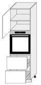 ArtExt Kuchyňská skříňka vysoká, D14 / RU / 2M 356 Pescara Barva korpusu: Grey - thumb (11)