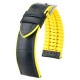 Řemínek Hirsch Andy - černo-žlutý - 22 mm - L – Standardní délka (doporučujeme) - 20 mm - Stříbrná - thumb (0)