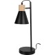 Kovová stolní lampa s dřevěným podstavcem Solano černá, 14 x 47 cm - thumb (0)