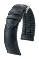 Řemínek Hirsch Paul - černý - 22 mm - XL - Prodloužená délka - 20 mm - Stříbrná - thumb (0)