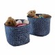Compactor Set 2 ks pletených košíků Compactor MIKA, malý 14 x 11 cm, velký 16 x 12 cm, modrý - Jeans - thumb (1)