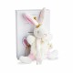Doudou Dárková sada - Hračka s úchytem na dudlík králíček 15 cm - thumb (1)