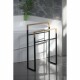 SAPHO Ska308 Ska stojan na ručníky 55 x 80 x 20 cm, černá mat/dub - thumb (2)