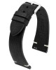 Řemínek Hirsch Bagnore - černý - 22 mm - L – Standardní délka (doporučujeme) - 18 mm - Stříbrná - thumb (0)
