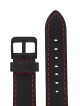 Kožený řemínek Junkers 20mm - černý/červené prošití - thumb (1)
