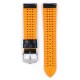 Řemínek Hirsch Andy - černo-oranžový - 20 mm - L – Standardní délka (doporučujeme) - 18 mm - Stříbrná - thumb (2)