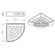 GEDY 247938 Smart rohová police do sprchy, 21 x 4,5 x 21 cm, nerez mat - thumb (2)