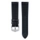 Řemínek Hirsch George - černý, bílé prošití - 24 mm - L – Standardní délka (doporučujeme) - 22 mm - Stříbrná - thumb (2)
