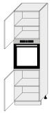 ArtExt Kuchyňská skříňka vysoká pro vestavnou troubu PLATINIUM | D14RU 2D Barva korpusu: Grey - thumb (2)
