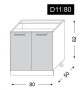 ArtExt Kuchyňská skříňka spodní SILVER | D11 80 Barva korpusu: Grey - thumb (20)