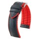 Řemínek Hirsch Andy - černo-červený - 22 mm - L – Standardní délka (doporučujeme) - 20 mm - Stříbrná - thumb (0)