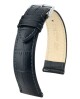 Řemínek Hirsch Duke - černý - 24 mm - XL - Prodloužená délka - 22 mm - Stříbrná - thumb (0)