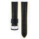 Řemínek Hirsch Andy - černo-žlutý - 22 mm - L – Standardní délka (doporučujeme) - 20 mm - Stříbrná - thumb (1)