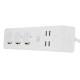 Tellur WiFi Smart Power Strip, 3x zásuvka, 4x USB 4A, 2200W, 10A, 1.8m, bílá - thumb (2)