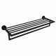 SAPHO XB404 X-Round black polička na ručníky s hrazdou 55 x 26,5 x 11 cm, černá   - thumb (0)