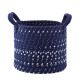 Altom Bavlněný kulatý košík Dark blue, 22 x 18 cm, pr. 22 cm - thumb (1)