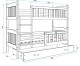 BMS Dětská patrová postel KUBUŠ | borovice 90 x 200 cm Barva: Borovice / růžová, Rozměr: 200 x 90 cm - thumb (10)