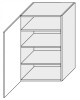 ArtExt Kuchyňská skříňka horní vysoká FLORENCE lesk | W4 60/1 Barva korpusu: Dub artisan - thumb (2)