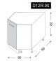 ArtExt Kuchyňská skříňka spodní rohová MALMO | D12R 90 Barva korpusu: Dub artisan - thumb (21)