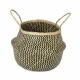 Compactor Pletený úložný košík z mořské trávy Belly, 35 x 32 cm, černá, M - thumb (0)