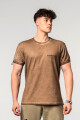 Pánské tričko Nebbia  Washed-off Cotton T-shirt MAX OUT Light Brown M - thumb (0)