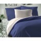 Kvalitex Saténové povlečení Luxury Collection bílá/tmavě modrá, 240 x 200 cm, 2 ks 70 x 90 cm - thumb (0)