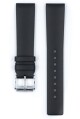 Řemínek Hirsch Pure - černý - 22 mm - L – Standardní délka (doporučujeme) - 20 mm - Stříbrná - thumb (1)