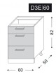 ArtExt Kuchyňská skříňka spodní FLORENCE lesk | D3A 60 Barva korpusu: Grey - thumb (24)