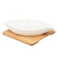 Altom Porcelánová dělená miska na bambusovém podnosu, 26 x 14 x 5 cm - thumb (0)