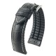 Řemínek Hirsch George - černý, bílé prošití - 24 mm - L – Standardní délka (doporučujeme) - 22 mm - Stříbrná - thumb (0)