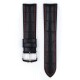 Řemínek Hirsch George - černý, červené prošití - 24 mm - L – Standardní délka (doporučujeme) - 22 mm - Stříbrná - thumb (1)