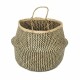 Compactor Pletený úložný košík z mořské trávy Belly, 45 x 36 cm, černá, L - thumb (3)