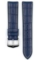 Řemínek Hirsch George - modrý - 24 mm - L – Standardní délka (doporučujeme) - 22 mm - Stříbrná - thumb (1)