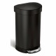 Simplehuman Půlkulatý pedálový koš s nerezovým rámečkem 45 l, černá - thumb (0)