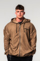 Pánská mikina Nebbia  Washed-off Zip Up Hoodie GYM BRO Light Brown M - thumb (0)
