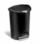 Pedálový odpadkový koš Simplehuman – 50 l, půlkulatý, plast, černý - thumb (0)