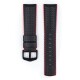 Řemínek Hirsch Ayrton - černo-červený - 20 mm - L – Standardní délka (doporučujeme) - 18 mm - Černá - thumb (1)