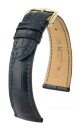 Řemínek Hirsch London Alligator (NO QR)  - černý, mat - 22 mm - L – Standardní délka (doporučujeme) - 18 mm - Stříbrná - thumb (0)