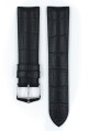 Řemínek Hirsch Paul - černý - 22 mm - XL - Prodloužená délka - 20 mm - Stříbrná - thumb (1)