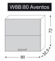 ArtExt Kuchyňská skříňka horní PLATINIUM | W8B 80 Aventos Barva korpusu: Grey - thumb (19)