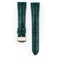 Řemínek Hirsch London Alligator - tmavě zelený, mat - 22 mm - L – Standardní délka (doporučujeme) - 18 mm - Zlatá - thumb (2)