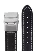 Kožený řemínek Junkers XL 22mm - černý/překlápěcí spona - thumb (1)