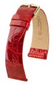 Řemínek Hirsch Prestige Crocodile - červený - 15 mm - M – Střední délka - 14 mm - Zlatá - thumb (0)