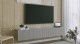 ArtExt Závěsný TV stolek JOY | 200 cm Barva: Černý lesk (drážky) - thumb (3)