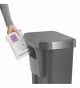 Pedálový odpadkový koš Simplehuman – 45 l, kapsa na sáčky, obdélníkový, šedý plast / nerez - thumb (3)