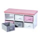 Kesper 17739 Lavice s 6 boxy, bílá/šedá/růžová, 38 x 68 x 29,5 cm - thumb (0)