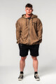 Pánská mikina Nebbia  Washed-off Zip Up Hoodie GYM BRO Light Brown M - thumb (3)