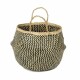 Compactor Pletený úložný košík z mořské trávy Belly, 35 x 32 cm, černá, M - thumb (3)