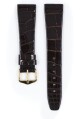 Řemínek Hirsch Prestige Alligator - tmavě hnědý, lesk - 12 mm - M – Střední délka - 10 mm - Zlatá - thumb (1)